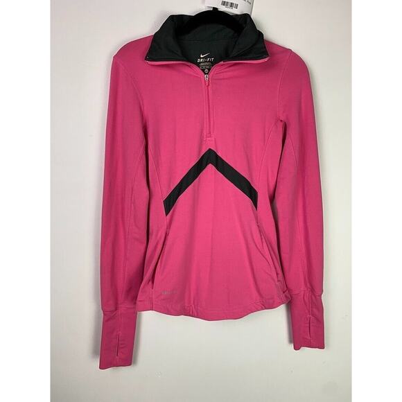 Nike Womens Pink Dri-Fit Half-Zip Pullover Top XS - Picture 1 of 6